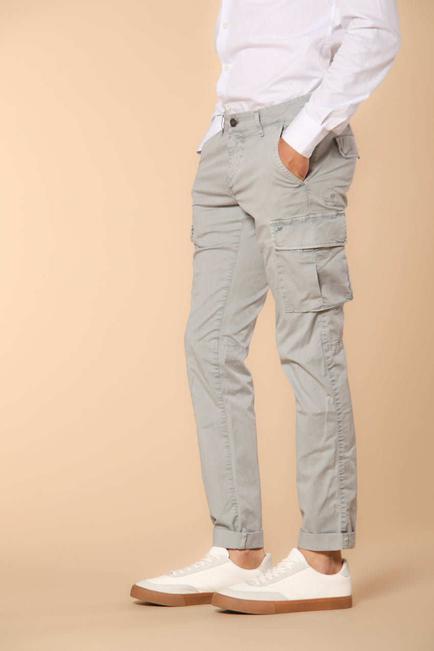 Chile pantalon cargo homme en sergé de coton Pima léger special washing coupe Extra-slim