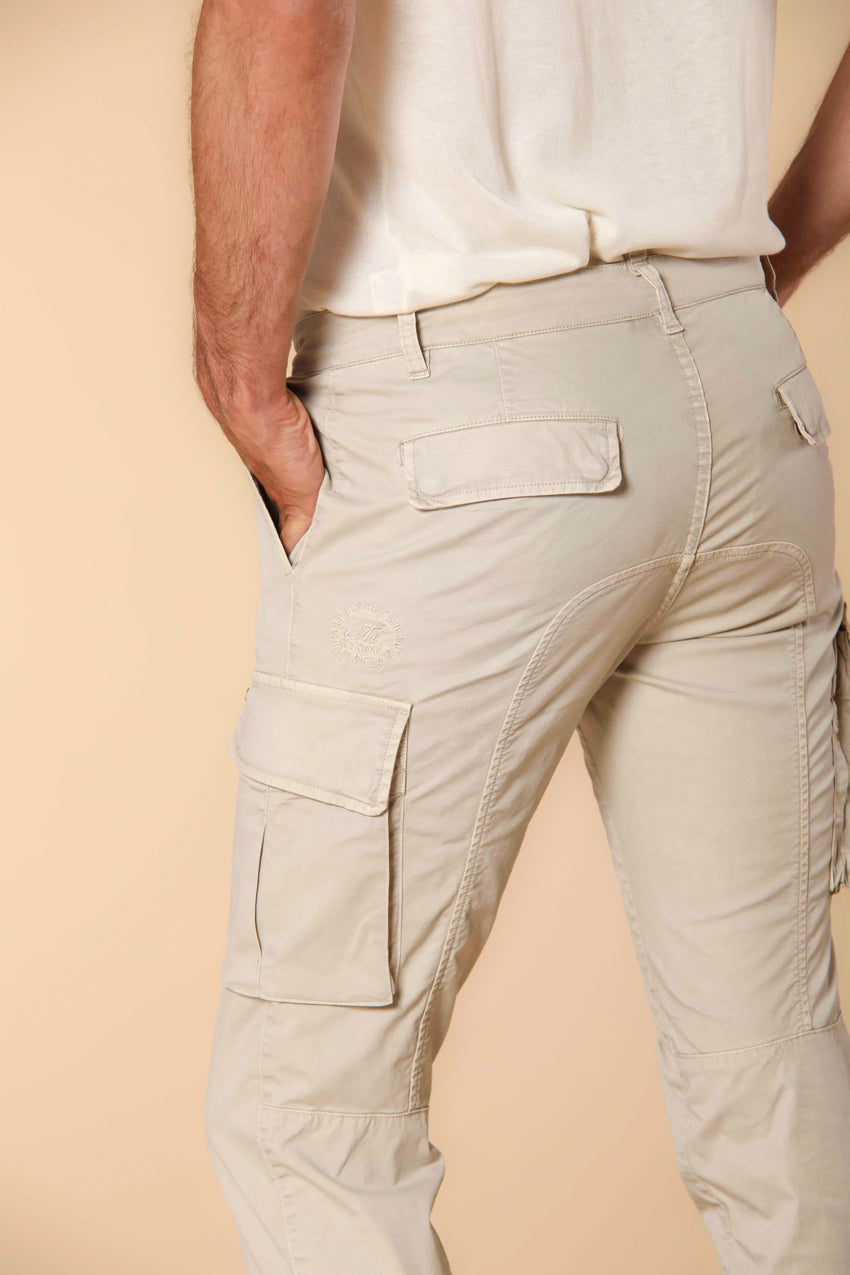 Chile Men's cargo pants in lightweight pima cotton twill special washing  Extra-Slim Fit