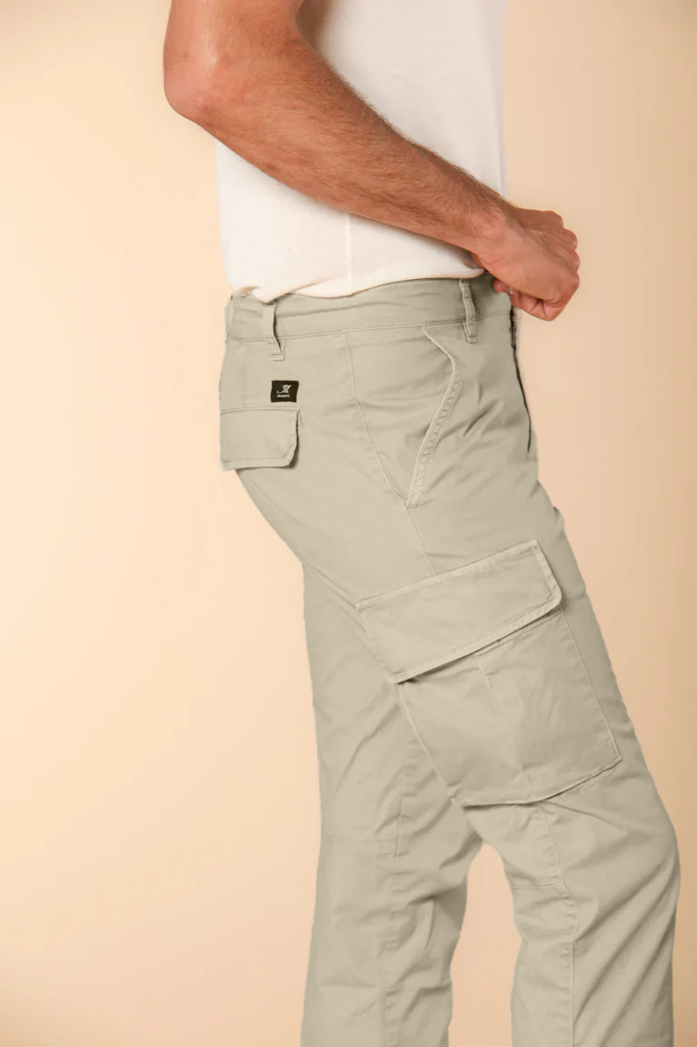 Chile  pantalone cargo uomo in twill di cotone pima leggero special washing  extra slim fit