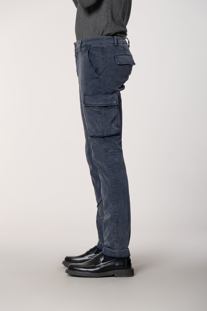 Chile pantalone cargo uomo in gabardina con special washing extra slim fit