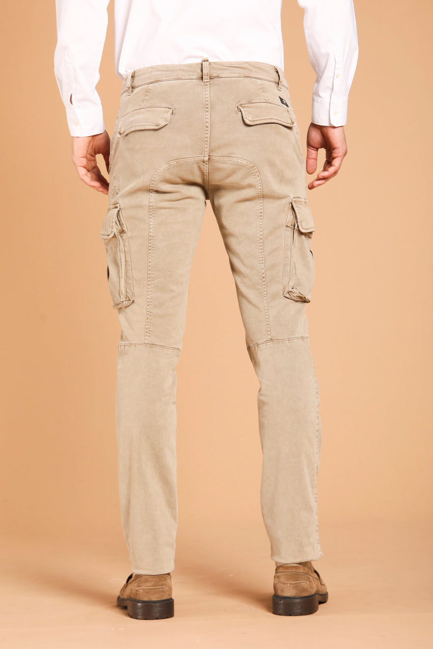 Chile pantalone cargo uomo in gabardina con special washing extra slim fit