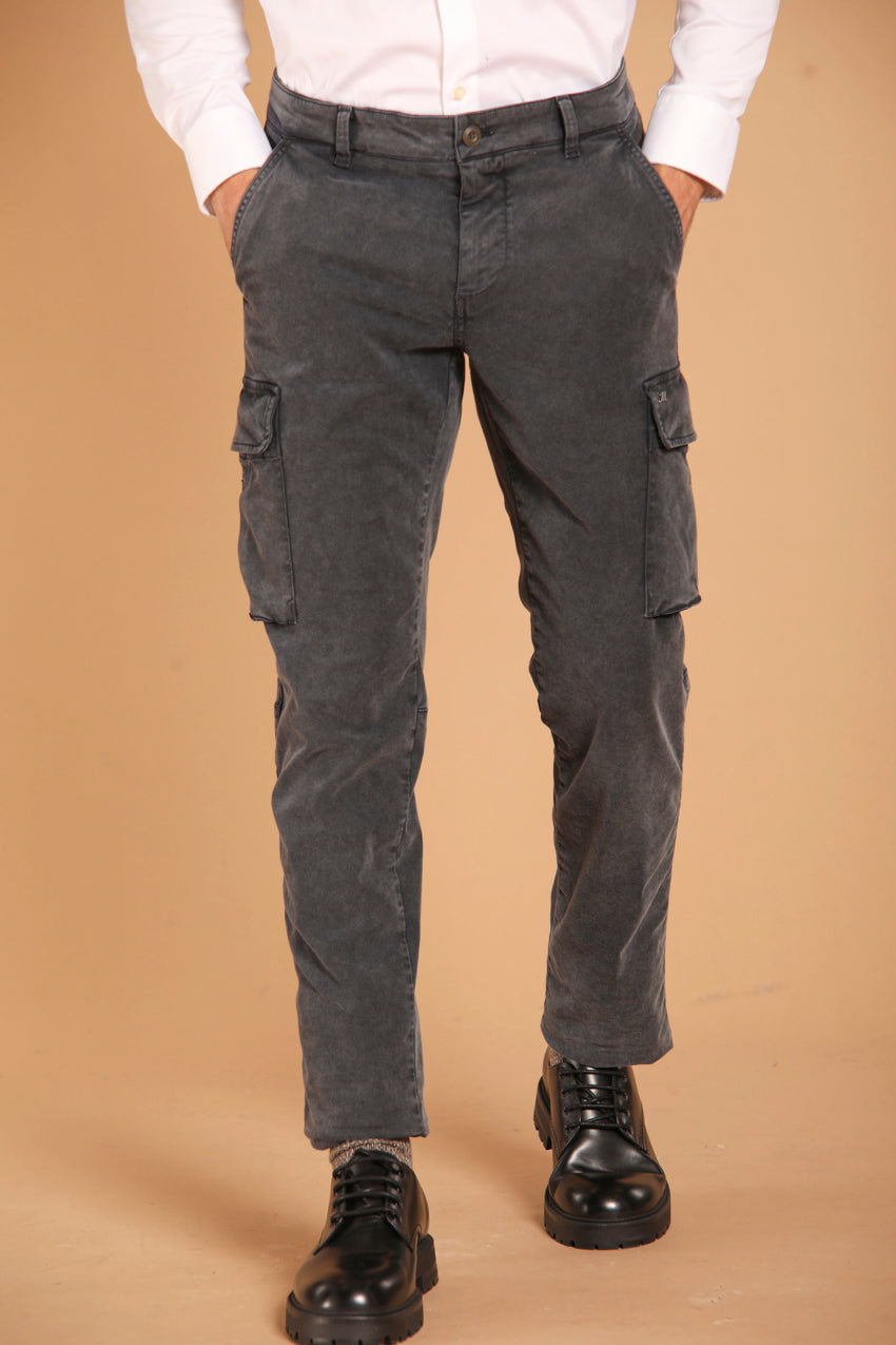 Chile pantalone cargo uomo in gabardina con special washing extra slim fit