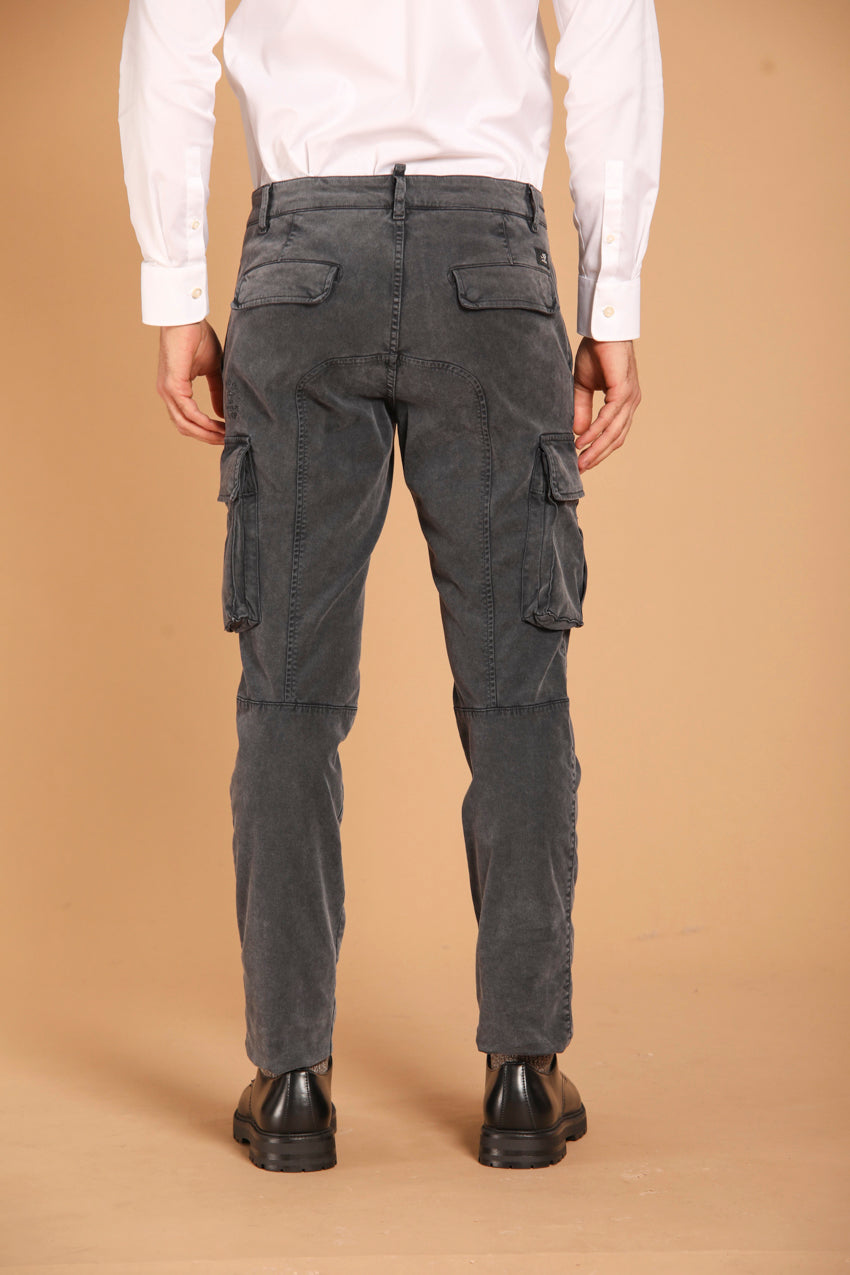 Chile pantalone cargo uomo in gabardina con special washing extra slim fit
