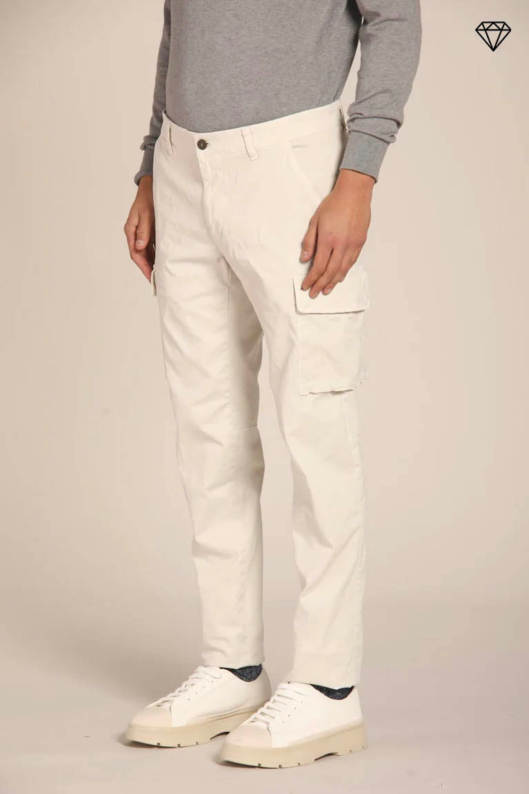 Chile men's cargo pants in gabardine extra slim fit ①