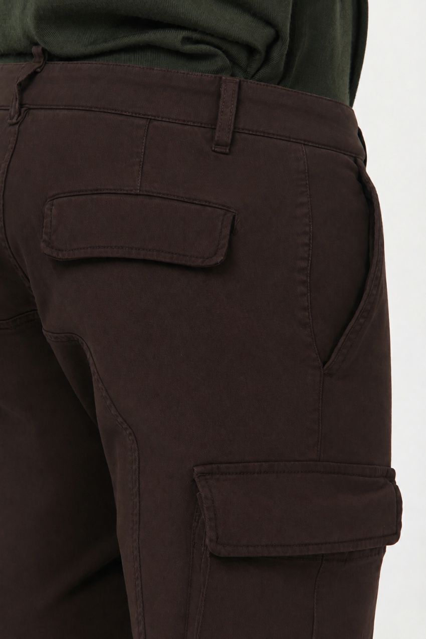 Chile pantalone cargo uomo in gabardina stretch extra slim fit ①