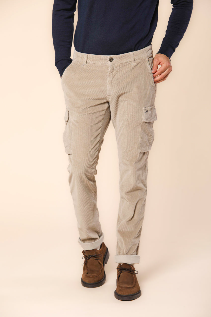 Chile Herren Cargohose aus Samt 500 streifen extra slim Fit