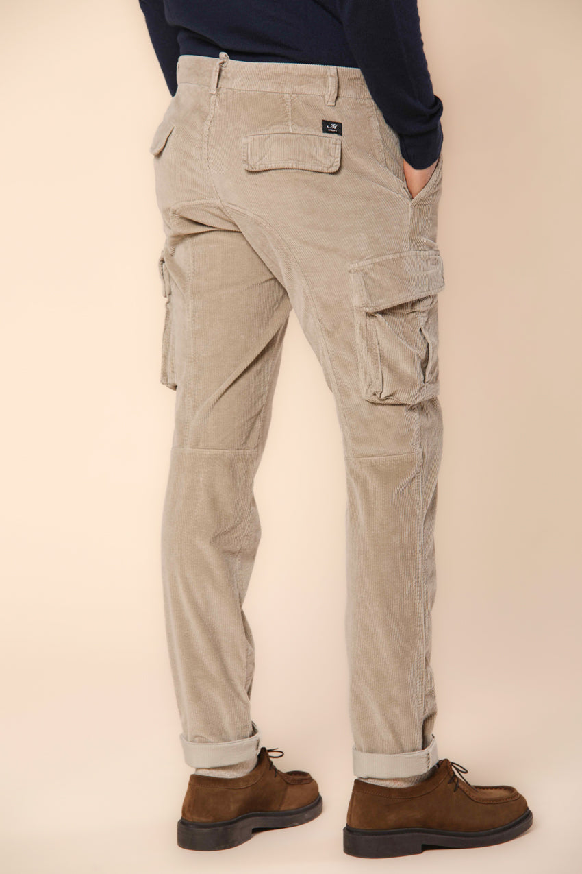 Chile pantalone cargo uomo in velluto 500 righe extra slim fit