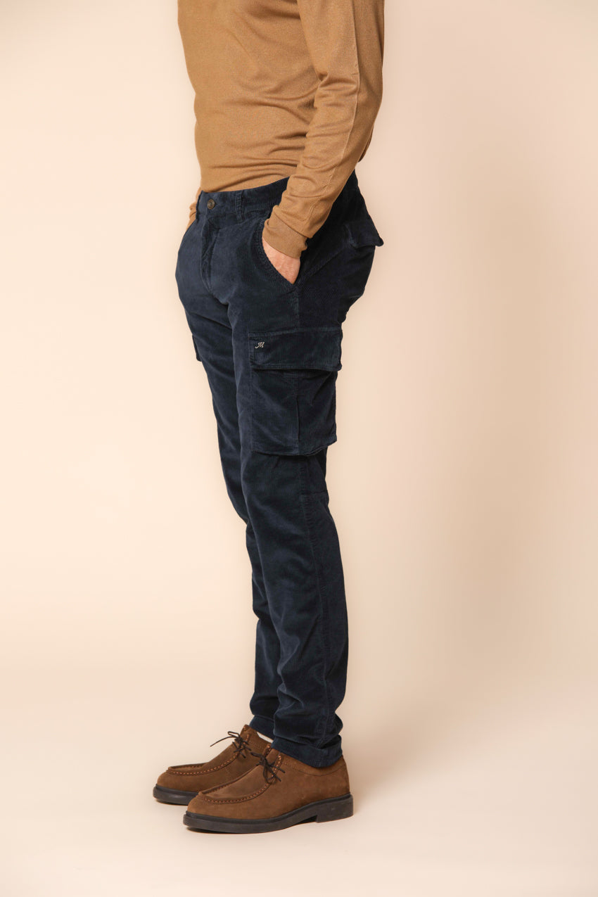 Chile man cargo pant in 500 striped velvet extra slim