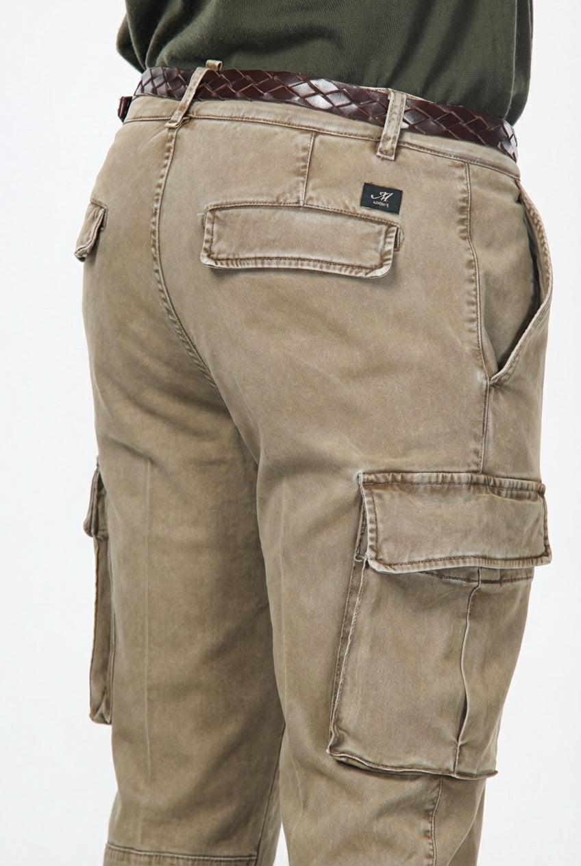Chile pantalone cargo uomo in gabardina stretch extra slim fit ①