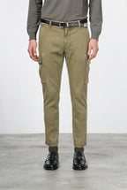 Chile pantalone cargo uomo in gabardina stretch extra slim fit ①