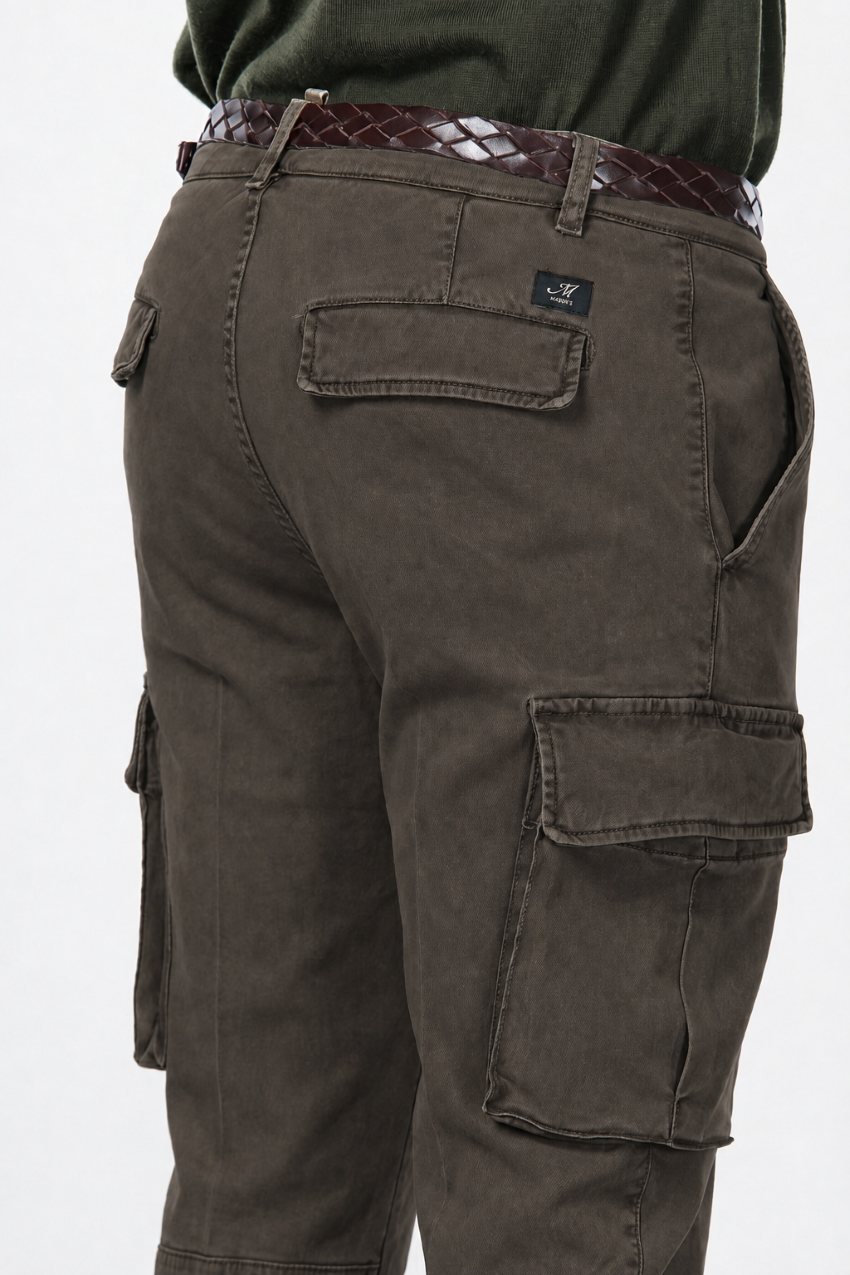 Chile pantalone cargo uomo in gabardina stretch extra slim fit ①