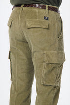 Chile pantalone cargo uomo in velluto 500 righe extra slim fit ①