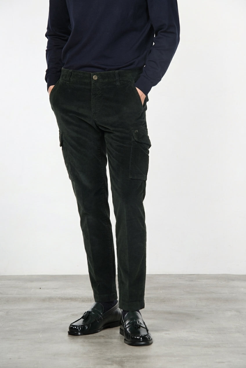 Chile pantalone cargo uomo in velluto 500 righe extra slim fit ①