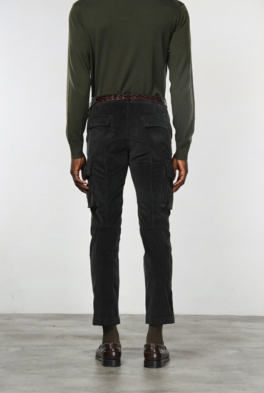 Chile pantalone cargo uomo in velluto 500 righe extra slim fit ①