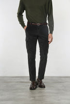 Chile pantalone cargo uomo in velluto 500 righe extra slim fit ①