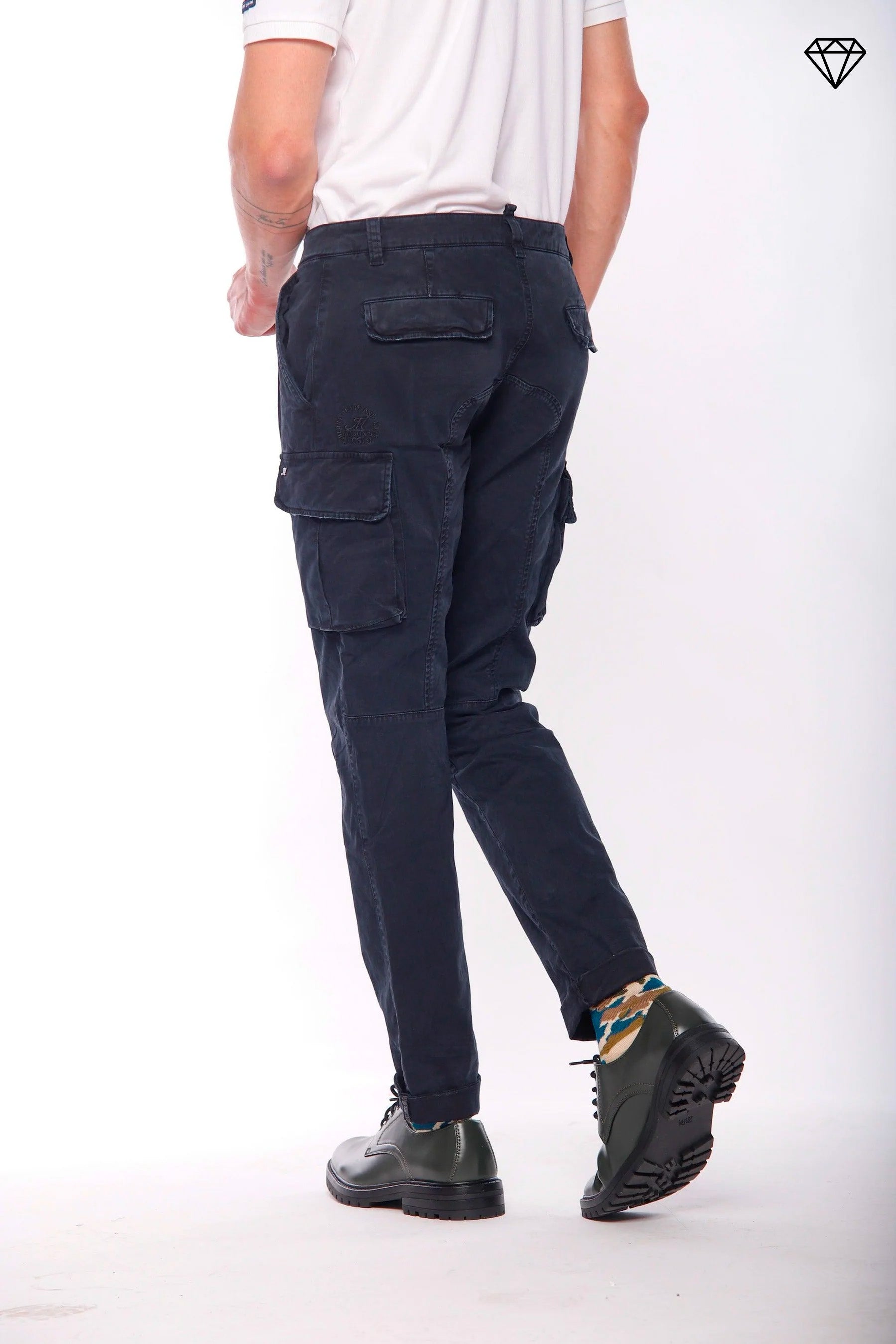 Chile men's cargo pants in gabardine extra slim fit ①