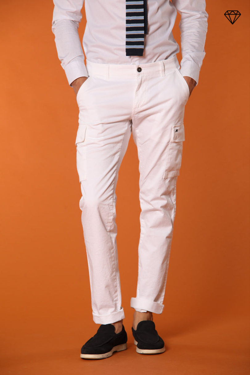 Chile pantalone cargo uomo in raso stretch extra slim fit ①
