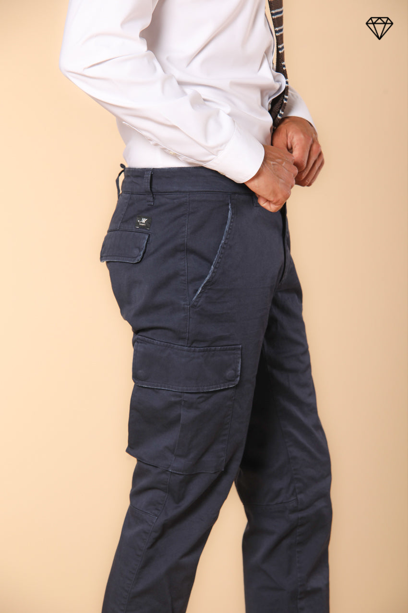 Chile pantalone cargo uomo in raso stretch extra slim fit ①