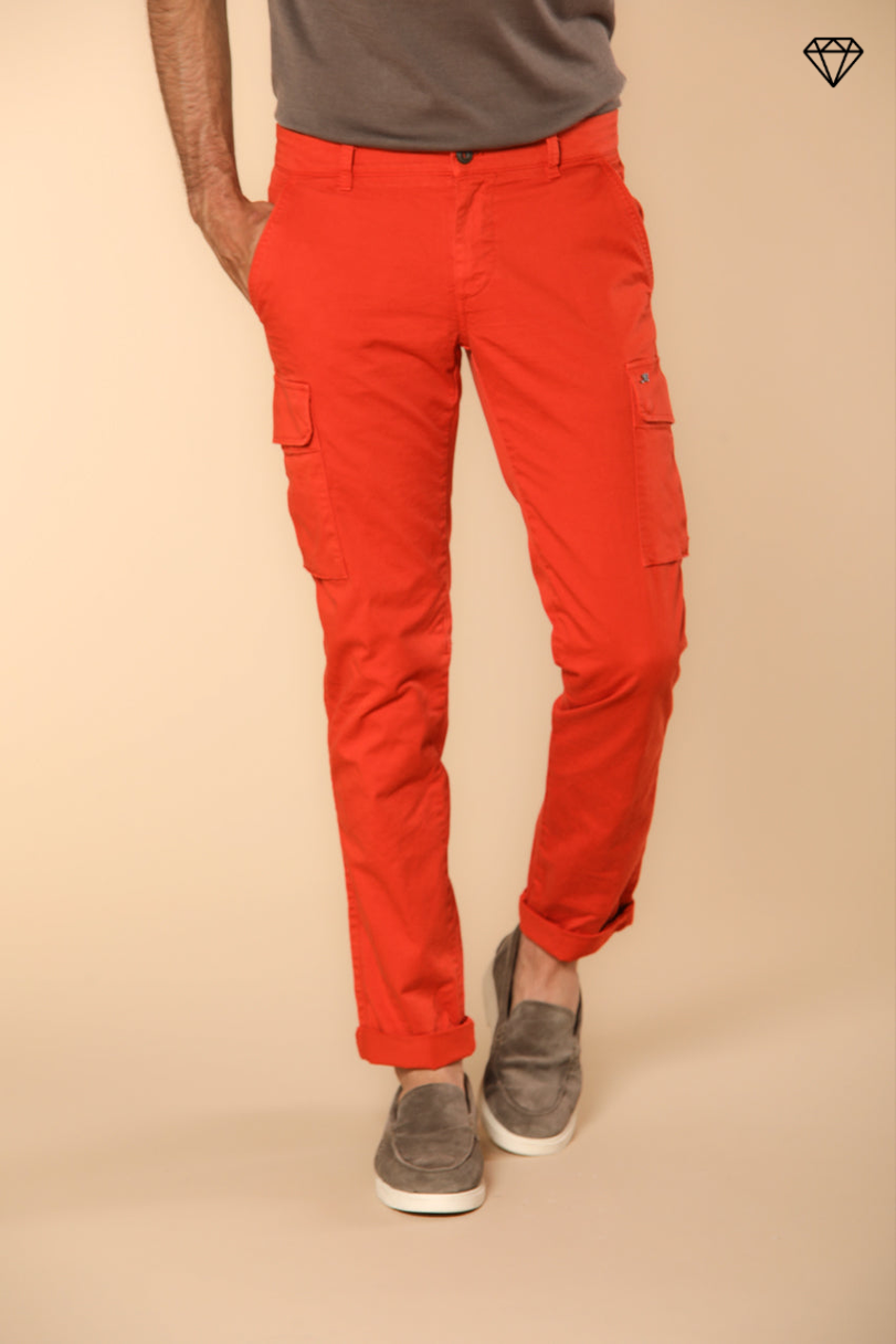Chile pantalone cargo uomo in raso stretch extra slim fit ①