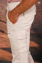 Chile pantalone cargo uomo in raso stretch extra slim fit ①