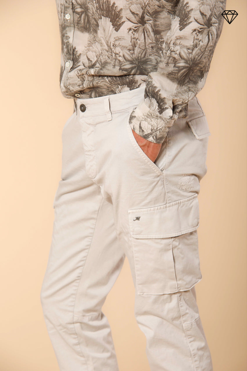 Chile Men's cargo pants in stretch satin Extra Slim Fit ①