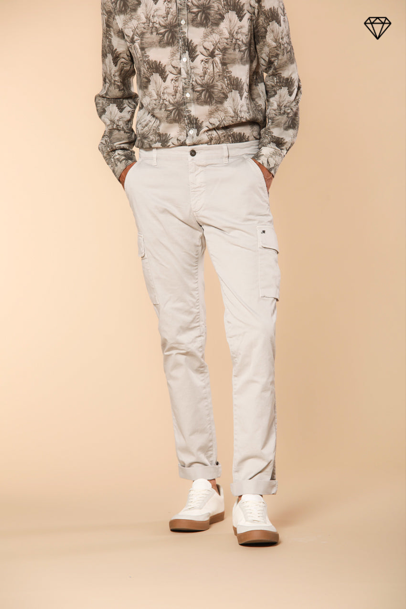 Chile pantalone cargo uomo in raso stretch extra slim fit ①