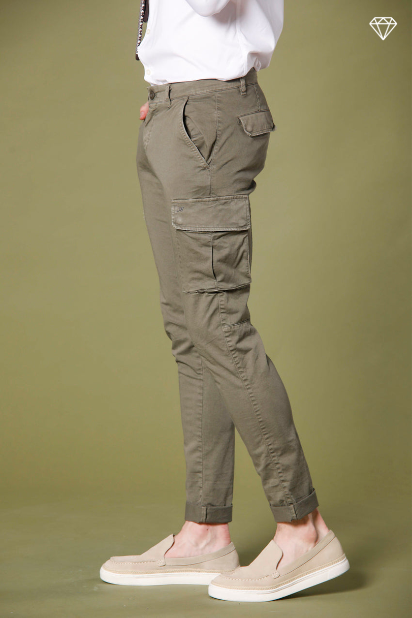 Chile pantalone cargo uomo in raso stretch extra slim fit ①