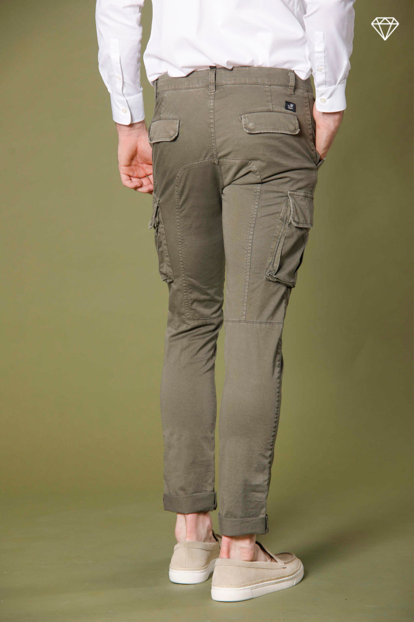Chile pantalone cargo uomo in raso stretch extra slim fit ①