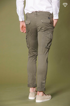 Chile pantalone cargo uomo in raso stretch extra slim fit ①