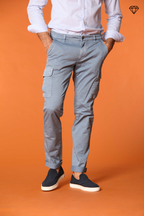 Chile pantalone cargo uomo in raso stretch extra slim fit ①
