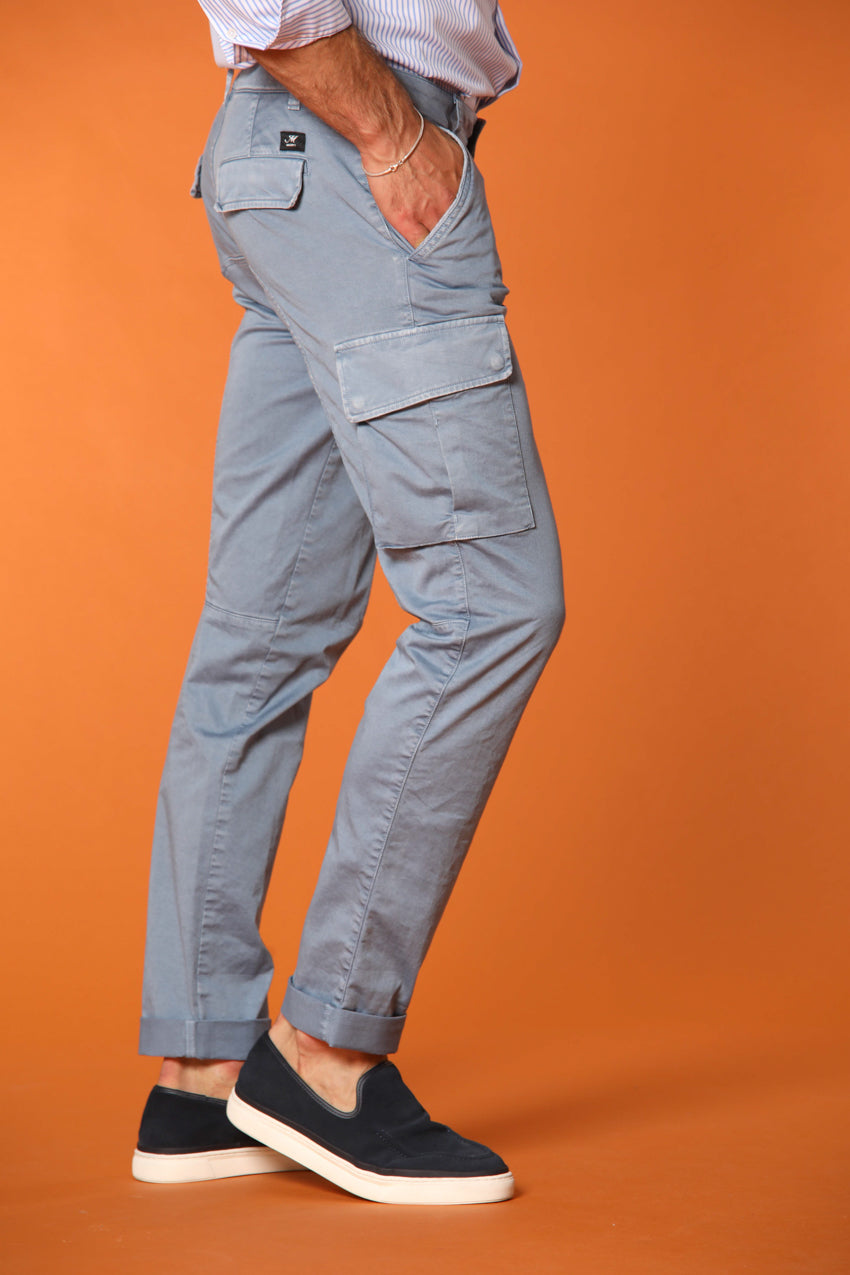 Chile pantalone cargo uomo in raso stretch extra slim fit ①