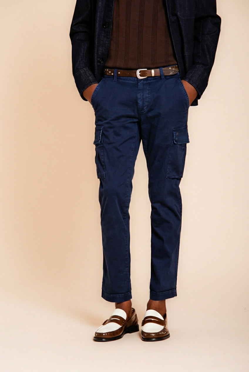 Chile pantalon cargo homme en satin stretch extra slim fit ①