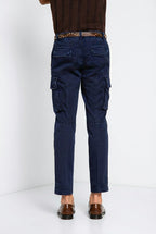 Chile pantalon cargo homme en satin stretch extra slim fit ①