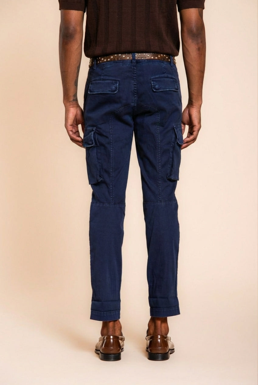 Chile pantalon cargo homme en satin stretch extra slim fit ①