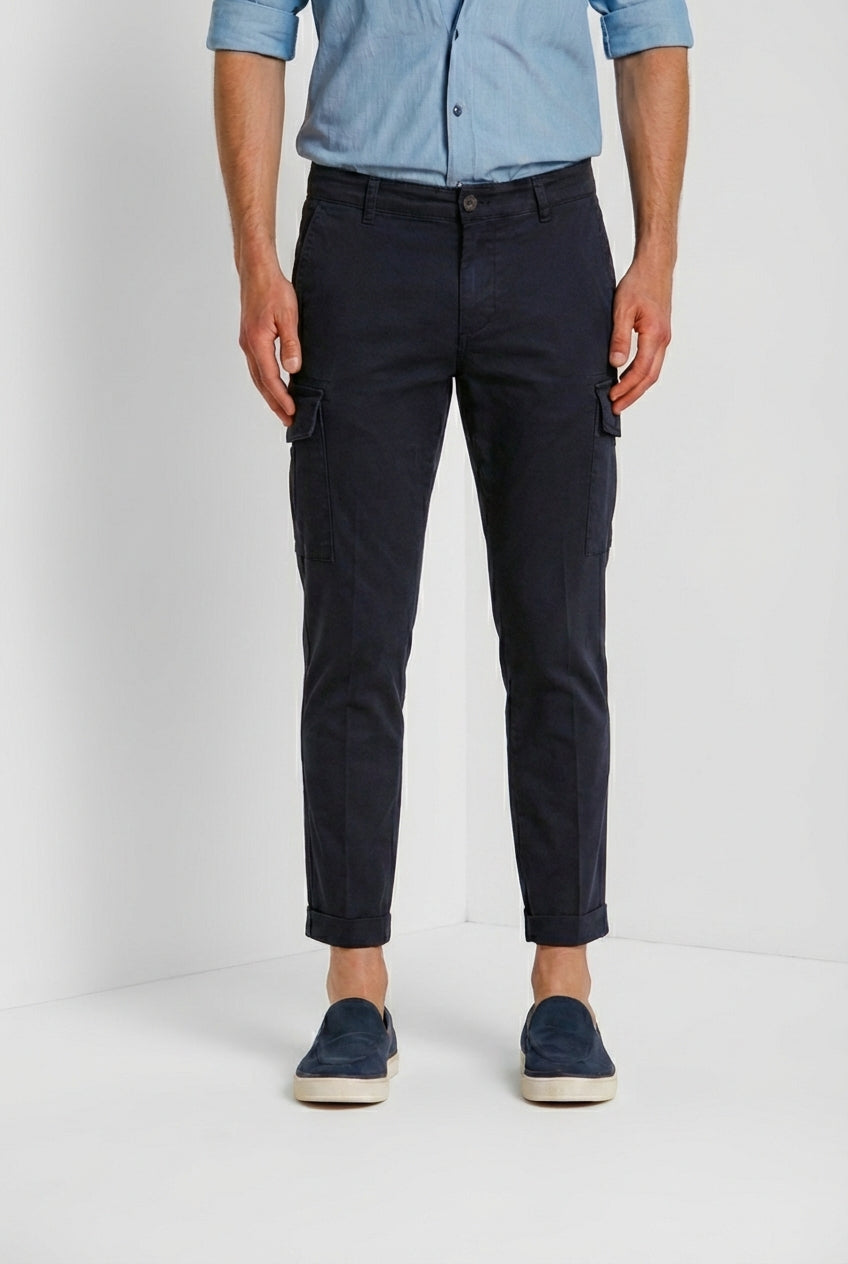 Chile pantalone cargo uomo in raso stretch extra slim fit ①