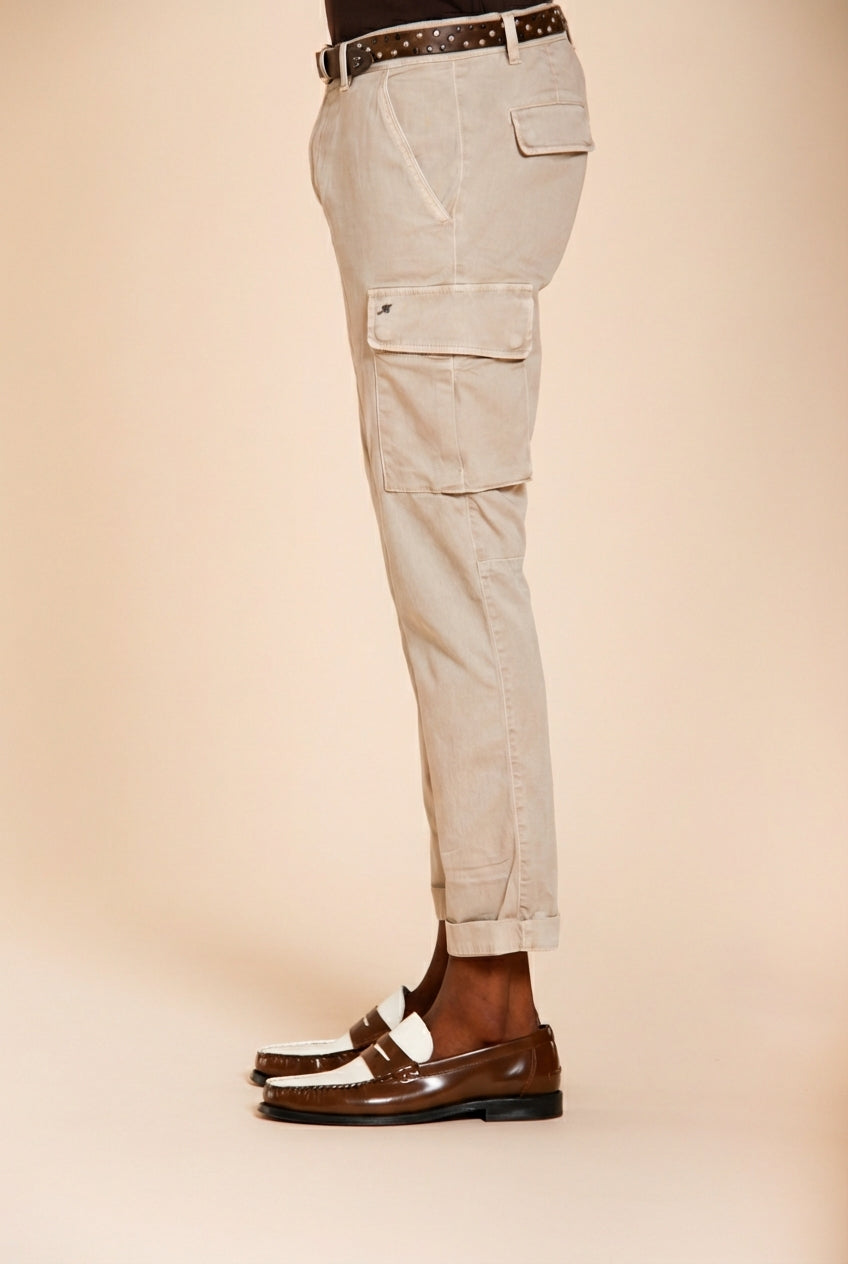 Chile men's cargo pants stretch satin extra slim fit ①