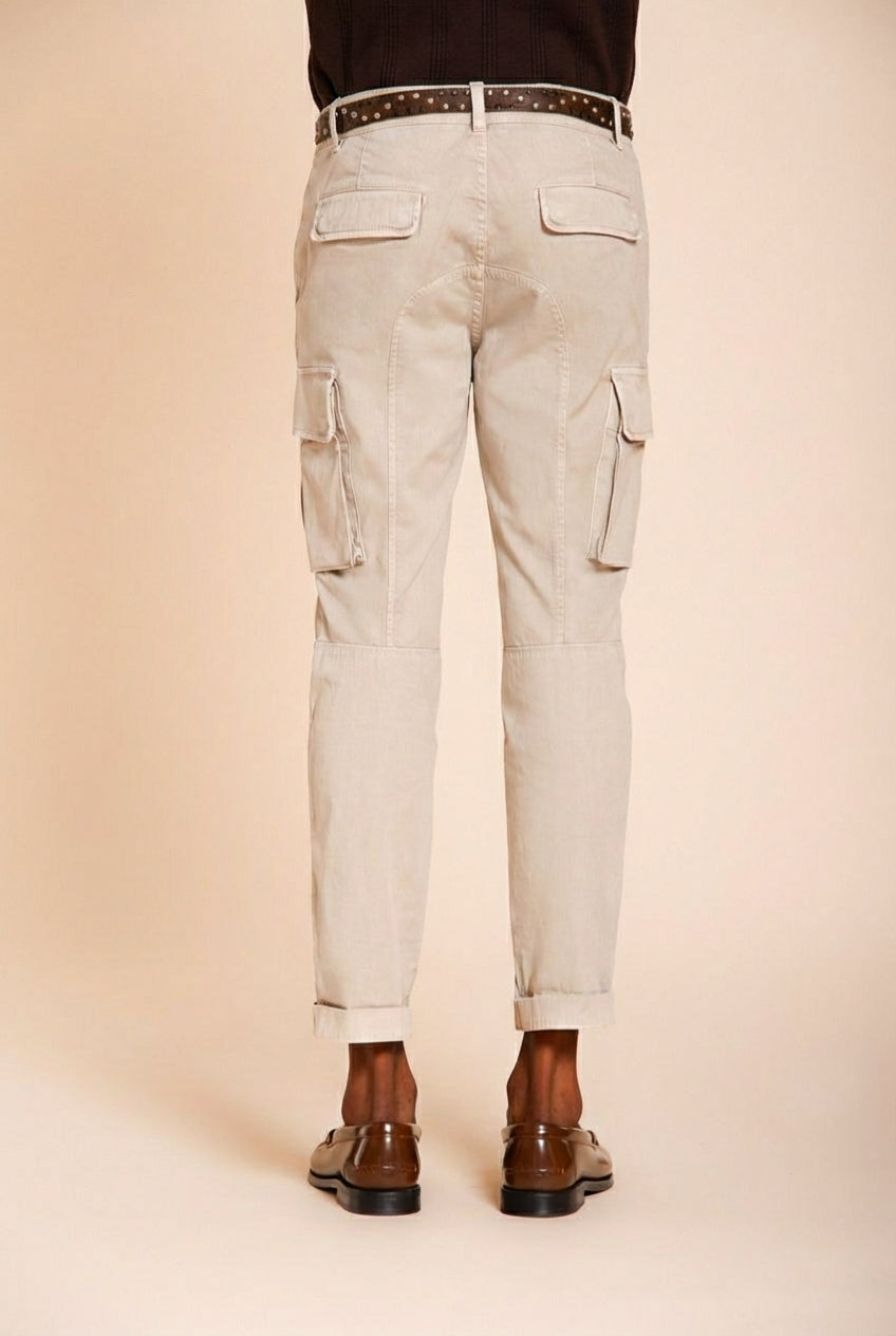 Chile men's cargo pants stretch satin extra slim fit ①