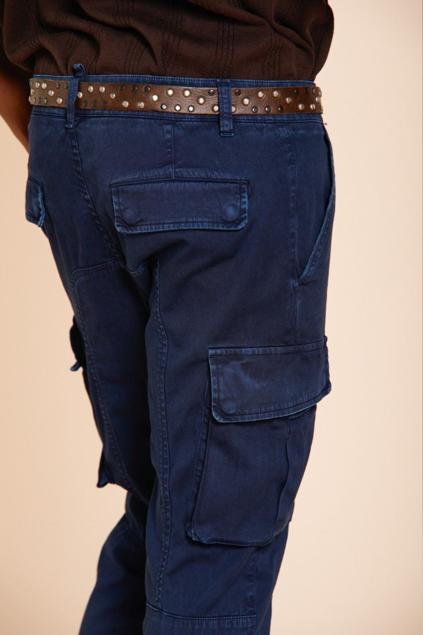 Chile pantalon cargo homme en satin stretch extra slim fit ①