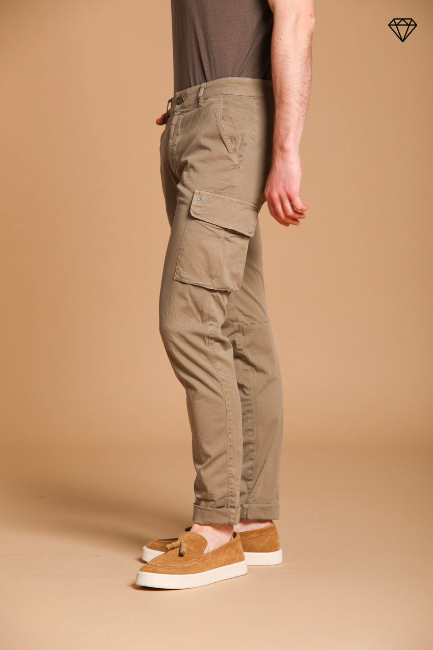 Chile pantalone cargo uomo in raso stretch extra slim fit ①