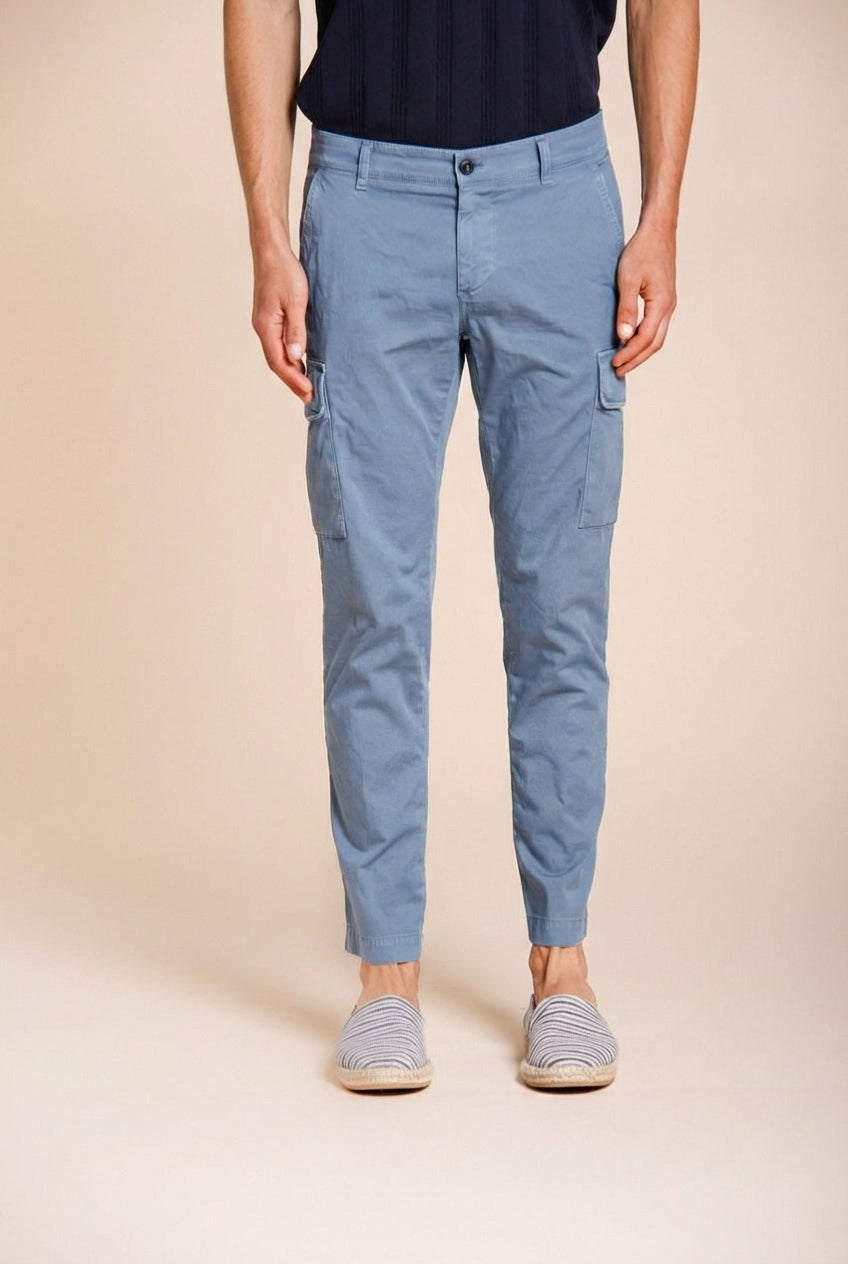 Chile men's cargo pants in stretch satin extra slim fit ①