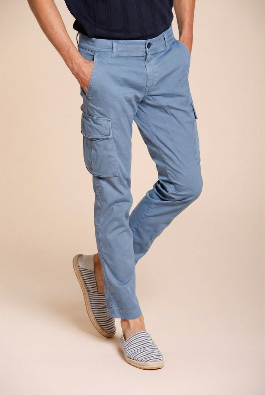 Chile men's cargo pants in stretch satin extra slim fit ①