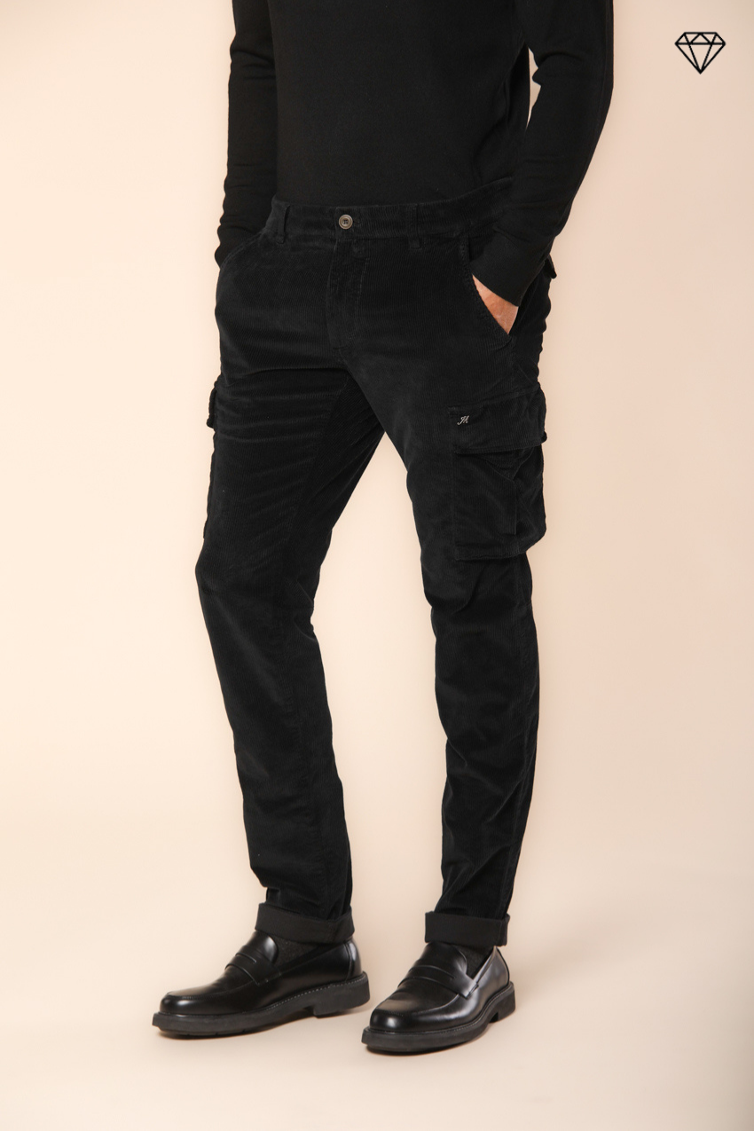 Chile pantalon cargo homme en velours 500 raies extra slim fit ①