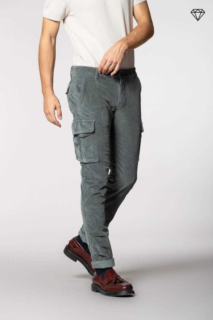 Chile men's cargo trousers in 500-wale corduroy extra slim fit ①