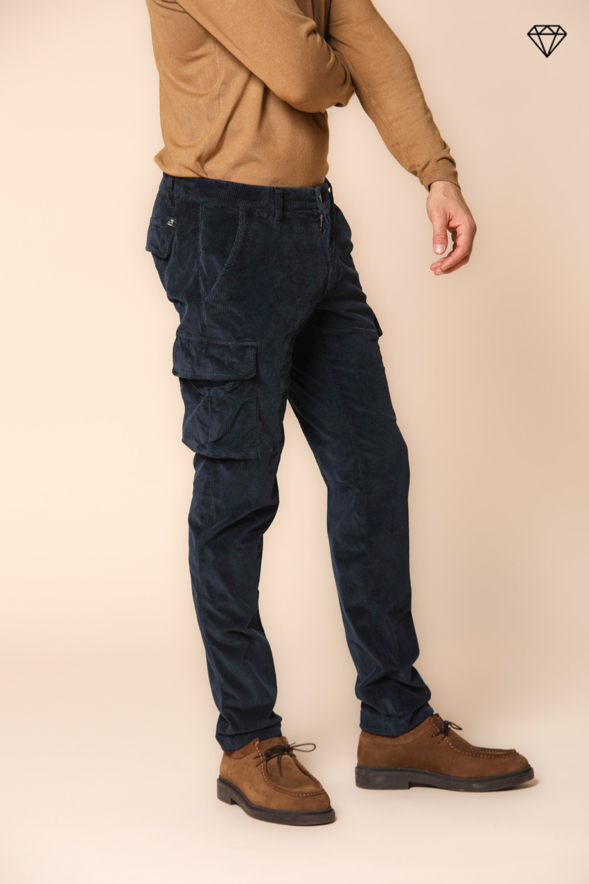 Chile men's cargo trousers in 500-wale velvet extra slim fit ①