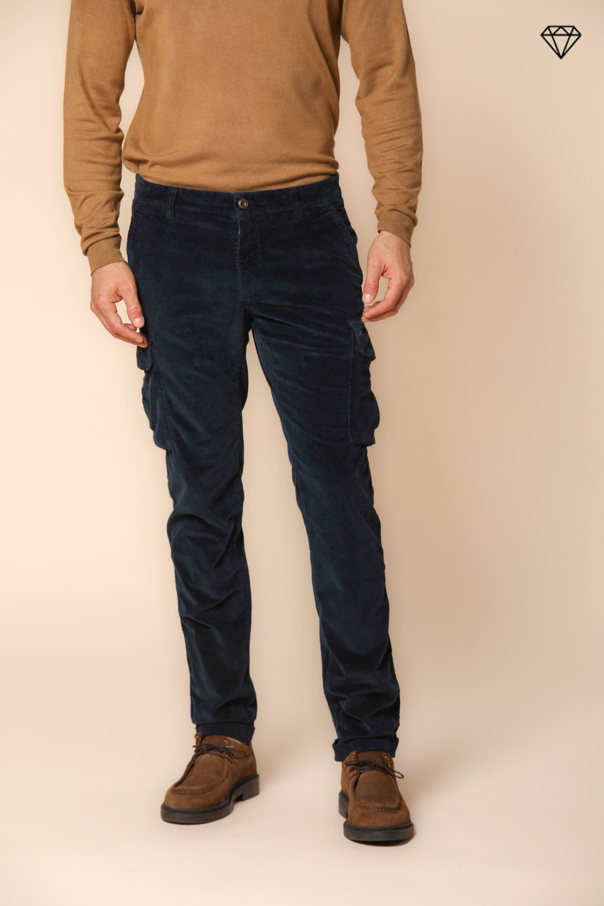 Chile pantalon cargo homme en velours 500 raies extra slim fit ①