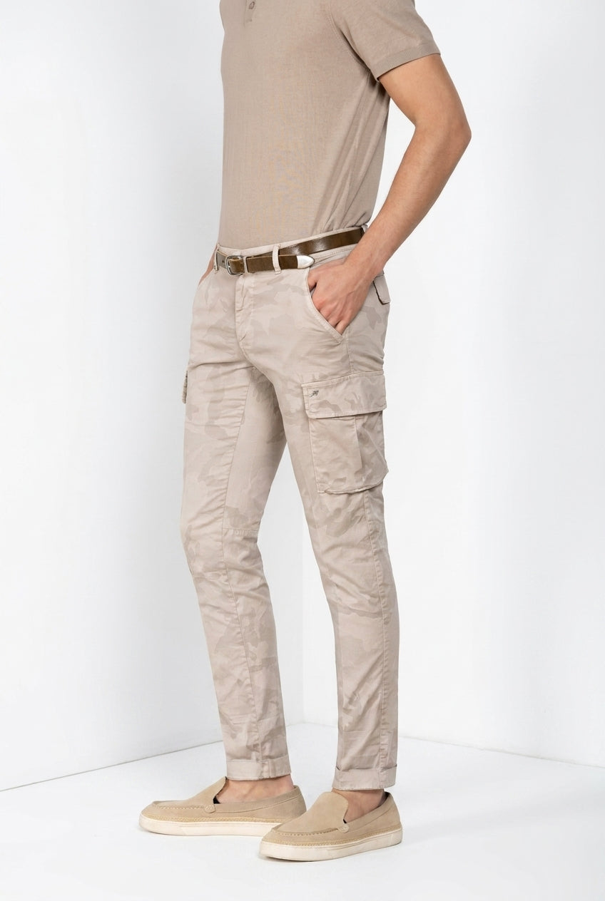 Chile pantalon cargo homme en twill imprimé camouflage extra slim fit ①