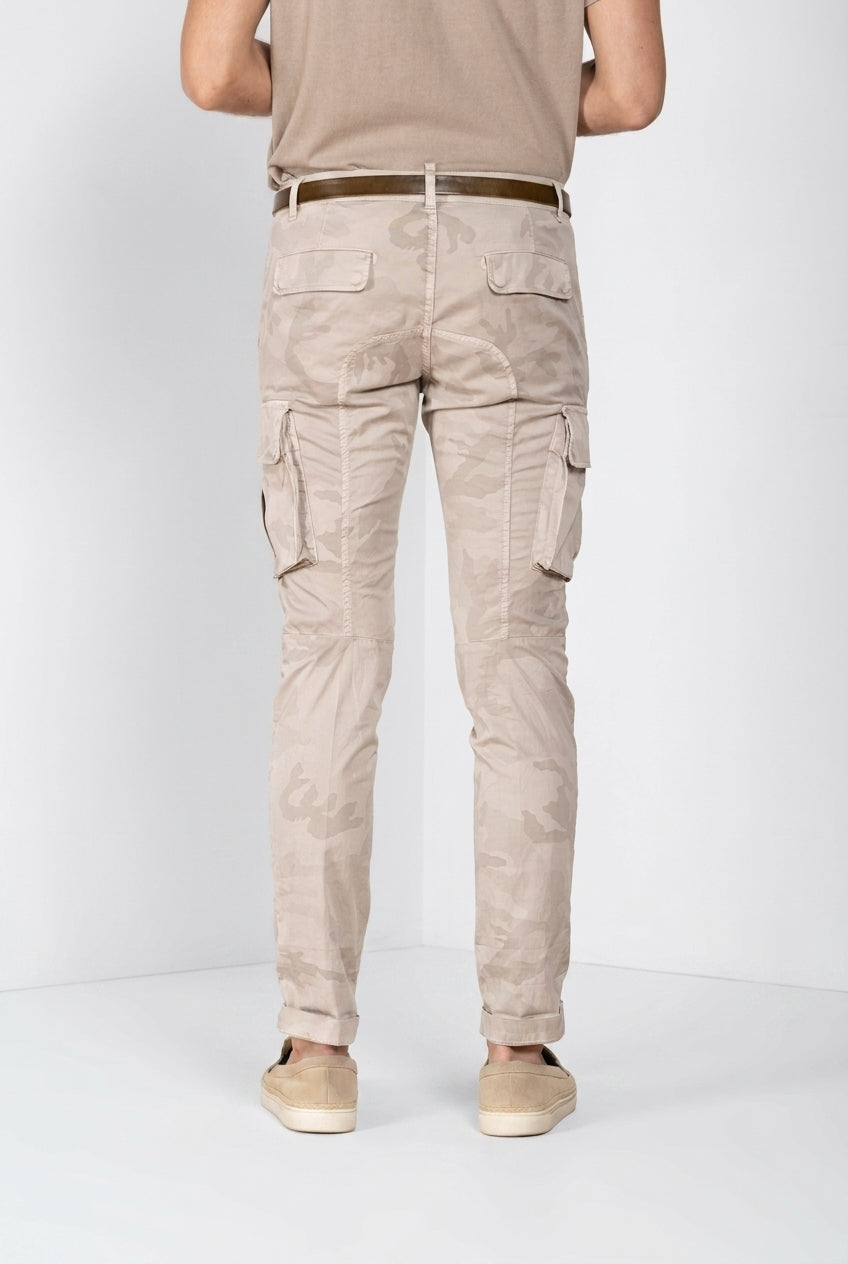 Chile pantalon cargo homme en twill imprimé camouflage extra slim fit ①