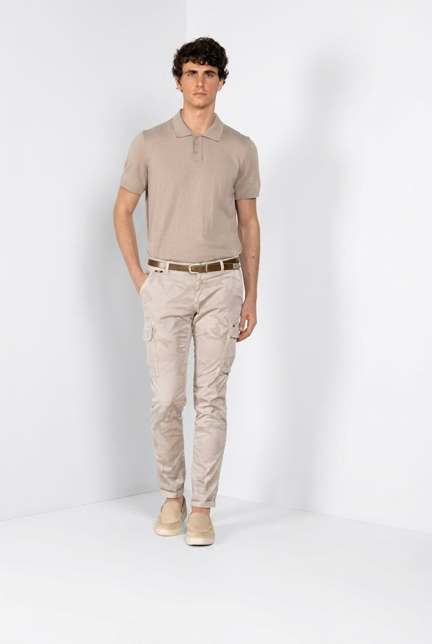 Chile pantalon cargo homme en twill imprimé camouflage extra slim fit ①