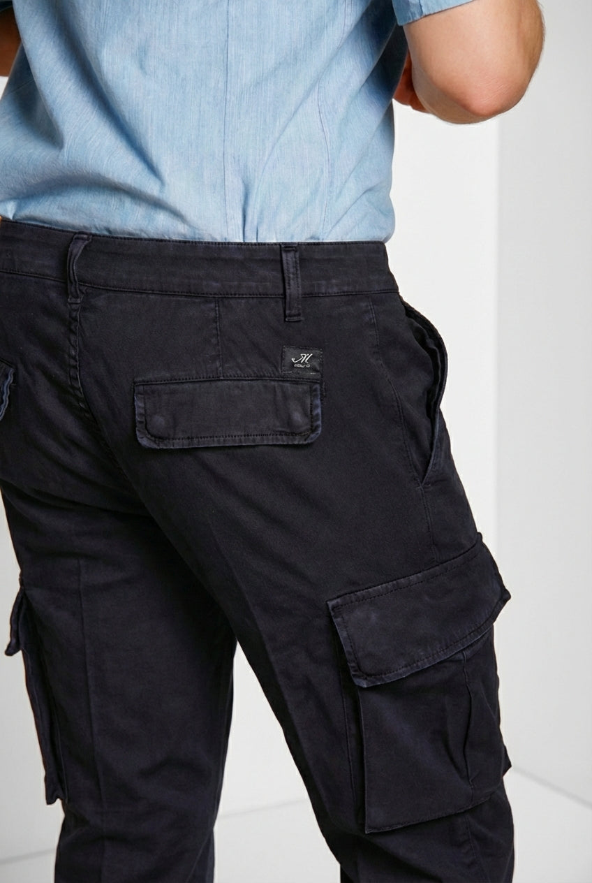 Chile men's cargo pants in stretch satin extra slim fit ①