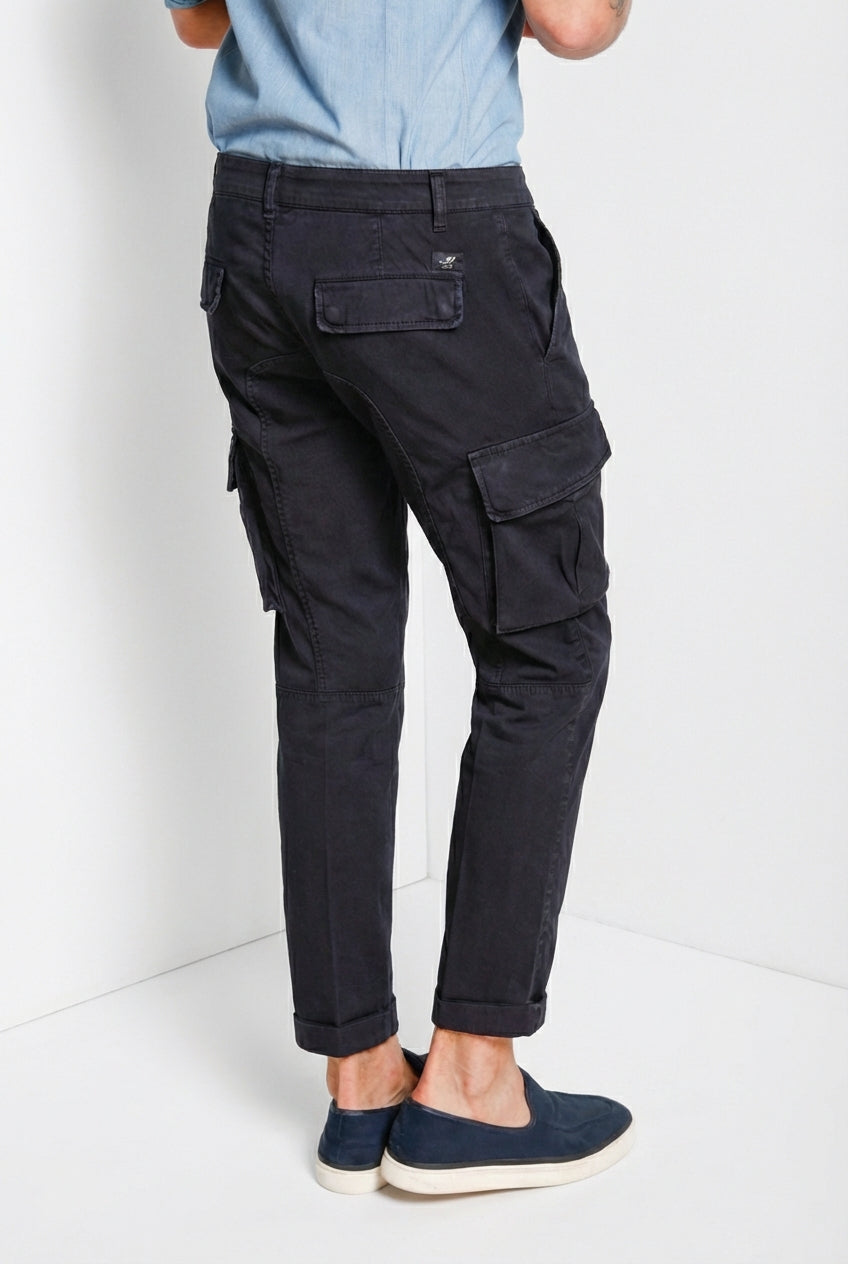 Chile men's cargo pants in stretch satin extra slim fit ①